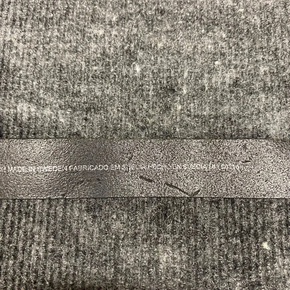 HM Black Genuine Leather Belt 444 Silver Buckle Made in Sweden Small